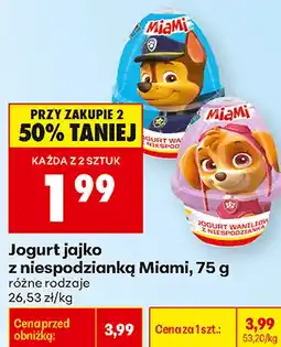 Biedronka Jogurt jajko z niespodzianką Miami oferta
