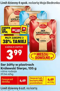 Biedronka Ser żółty w plastrach Królewski Sierpc oferta