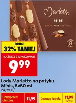 Biedronka Lody Marletto na patyku Minis oferta