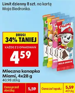 Biedronka Mleczna kanapka Miami oferta
