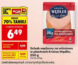 Biedronka Schab wędzony na wiśniowo w plastrach Kraina Wędlin oferta