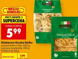 Biedronka Makaron Gusto Bello: pappardelle a nido, jajeczny tagliatelle oferta