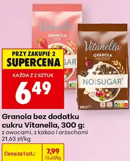 Biedronka Granola bez dodatku cukru Vitanella oferta