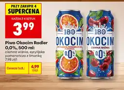 Biedronka Piwo Okocim Radler 0,0%, 500 ml: ciemna wiśnia, sycylijska pomarańcza z limonką oferta