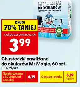 Biedronka Chusteczki nawilżane do okularów Mr Magic oferta