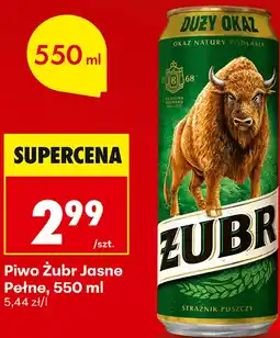 Biedronka Piwo Żubr Jasne Pełne oferta