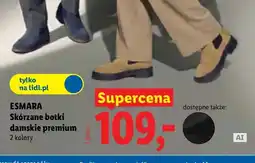 Lidl Skórzane botki damskie premium Esmara oferta