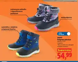 Lidl Śniegowce dziecięce Crivit oferta