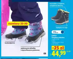 Lidl Śniegowce dziecięce Lupilu 25-30 oferta