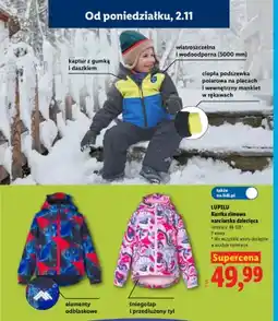 Lidl Kurtka zimowa narciarska dziecięca Lupilu oferta