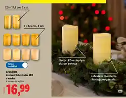 Lidl Zestaw 2 świec LED z wosku 7,5x12,5 cm Livarno oferta
