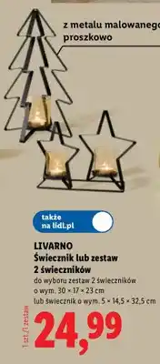 Lidl Zestaw 2 świeczników 30x17x23 cm Livarno oferta