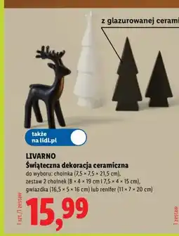 Lidl Świąteczna dekoracja ceramiczna choinka Livarno oferta