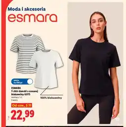 Lidl T-shirt damski z czesanej biobawełny GOTS Esmara oferta