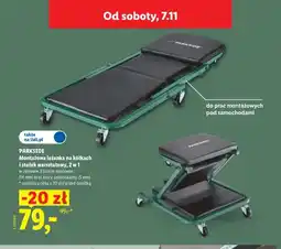 Lidl Montażowa leżanka na kółkach i stołek warsztatowy 2 w 1 Parkside oferta