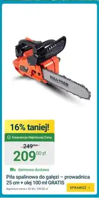 ERLI Piła spalinowa do gałęzi prowadnica 25 cm + olej 100 ml gratis Bull-Tech oferta