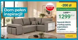 ERLI Narożnik MILO3 z funkcją spania pojemnikiem i 2 pufami oferta