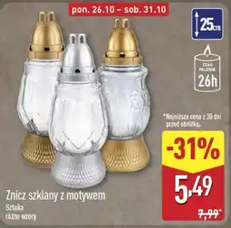 ALDI Znicz szklany z motywem oferta