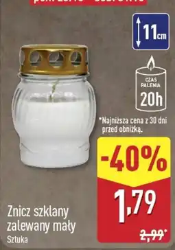 ALDI Znicz szklany zalewany mały oferta