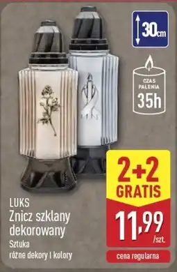 ALDI LUKS Znicz szklany dekorowany oferta