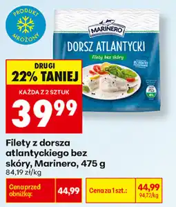 Biedronka Filety z dorsza atlantyckiego bez skóry, Marinero oferta