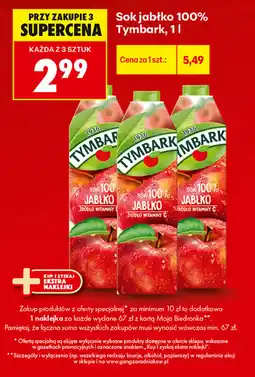 Biedronka Sok jabłko 100% Tymbark oferta