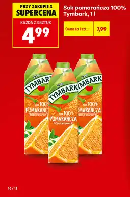 Biedronka Sok pomarańcza 100% Tymbark oferta