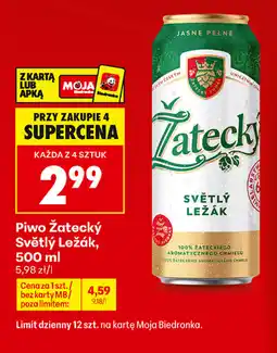 Biedronka Piwo Żatecký Světlý Ležák oferta