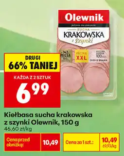 Biedronka Kiełbasa sucha krakowska z szynki Olewnik oferta