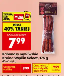 Biedronka Kabanosy myśliwskie Kraina Wędlin Select oferta
