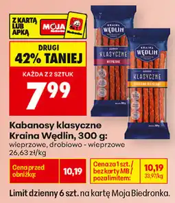 Biedronka Kabanosy klasyczne Kraina Wędlin oferta