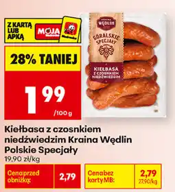 Biedronka Kiełbasa z czosnkiem niedźwiedzim Kraina Wędlin oferta