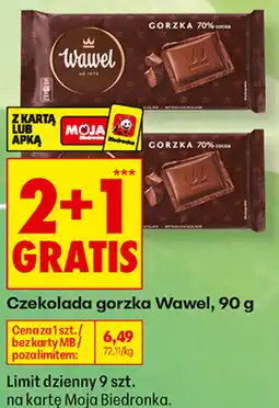 Biedronka Czekolada gorzka Wawel oferta