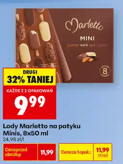 Biedronka Lody Marletto na patyku Minis oferta