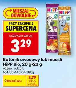 Biedronka Batonik owocowy lub muesli HiPP Bio oferta