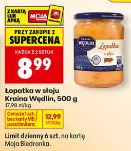 Biedronka Łopatka w słoju Kraina Wędlin oferta