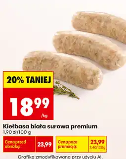 Biedronka Kiełbasa biała surowa premium oferta
