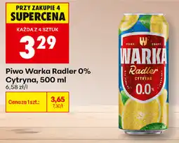 Biedronka Piwo Warka Radler 0% Cytryna oferta