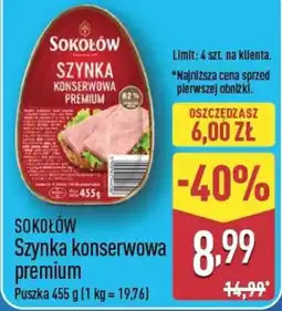 ALDI Sokolow Szynka konserwowa premium oferta