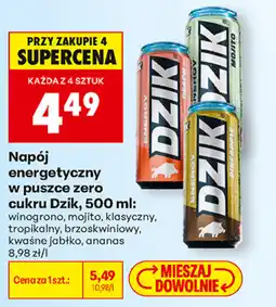 Biedronka Napój energetyczny w puszcze zero cukru Dzik oferta