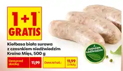 Biedronka Kiełbasa biała surowa z czosnkiem niedźwiedzim Kraina Mięs oferta