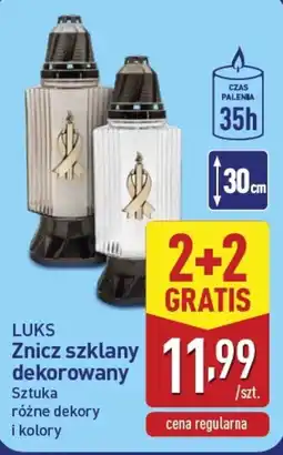 ALDI LUKS Znicz szklany dekorowany oferta