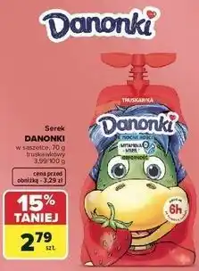 Serek DANONKI w saszetce, 70 g, truskawkowy