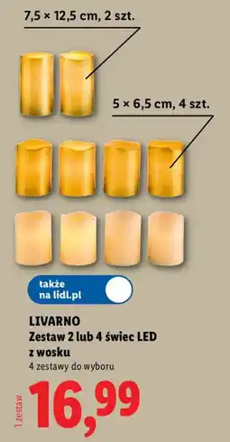 Lidl Zestaw 2 lub 4 świec LED z wosku oferta