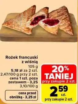 Carrefour Rożek francuski z wiśnią oferta