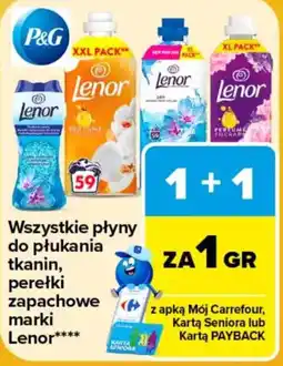 Carrefour Płyny do płukania tkanin, peretki zapachowe Lenor oferta