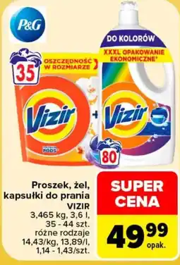 Carrefour Proszek, żel, kapsułki do prania VIZIR oferta