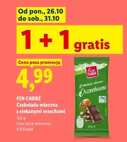 Lidl Czekolada mleczna z siekanymi orzechami Fin Carré oferta