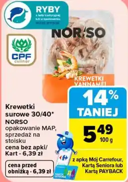 Carrefour Krewetki surowe 30/40* NORSO oferta