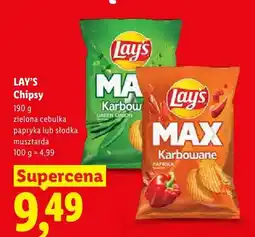 Lidl Chipsy Lay's MAX Karbowane zielona cebulka oferta